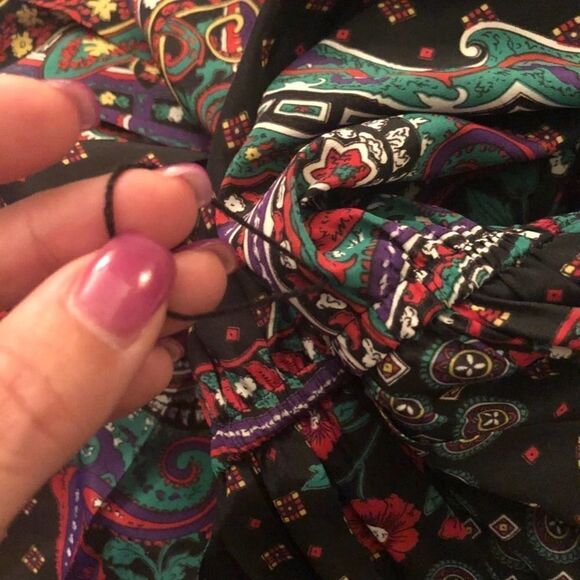 Leslie Faye Vintage Black Floral Long Sleeve Dress - Picture 8 of 9